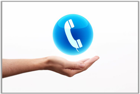 Graphic of a phone hovering above an extended hand