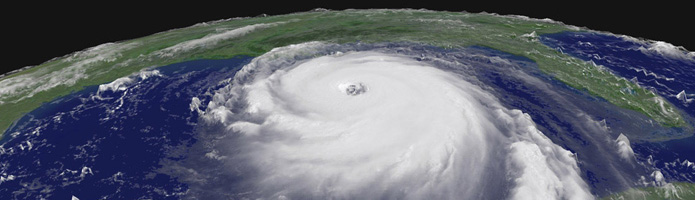 satelitte image of a hurricane