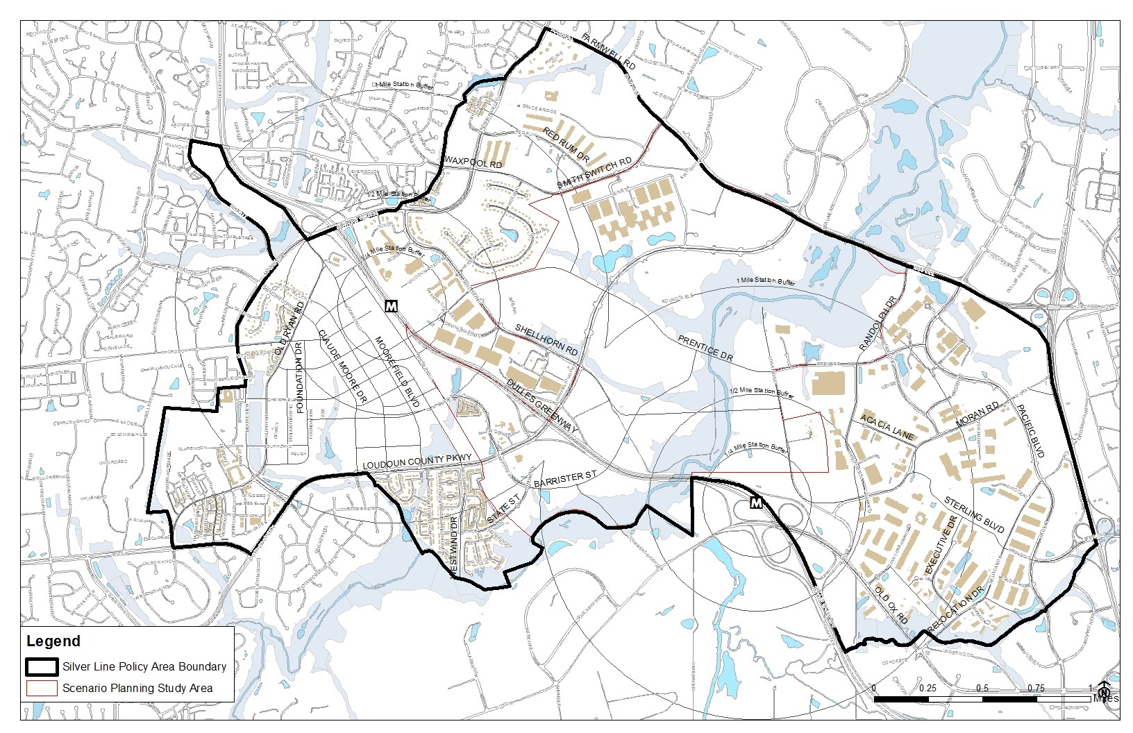 Silver Line Policy Area Plan Boundary map