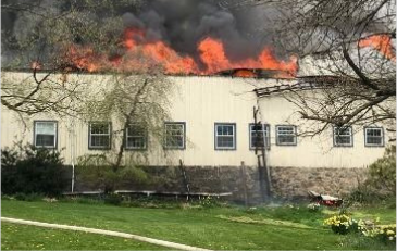 Photo of house fire in Aldie, Virginia