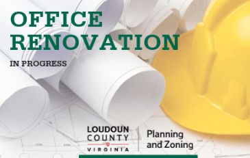 Image of Office Renovation Sign for the Department of Planning and Zoning