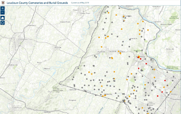 Image of screen shot of online Loudoun County cemeteries map
