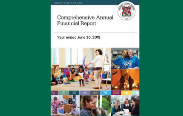 Image of cover of award-winning FY 2018 Comprehensive Annual Financial Report