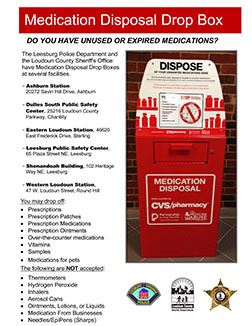 Link to flier about medication drop boxes in Loudoun