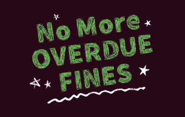Image of blackboard with message of "No More Fines"