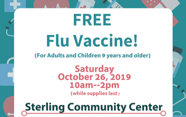 Image of flyer advertising flu clinic