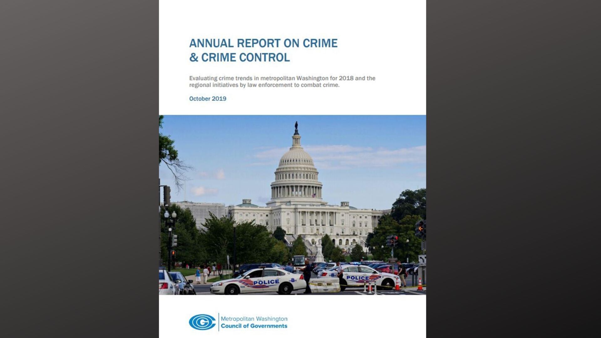Annual repport on Crime and Crime Control Canva