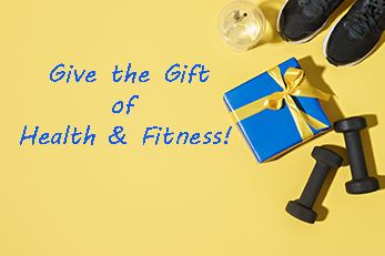 image of gift box and fitness equipment