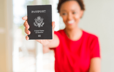 Image of women with passport