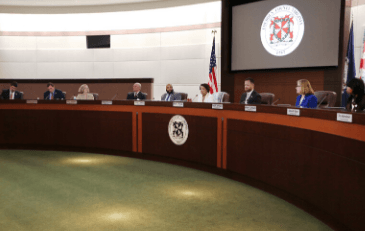 Photo of members of the Loudoun County Board of Supervisors on the dais at the January 7, 2020 meeti