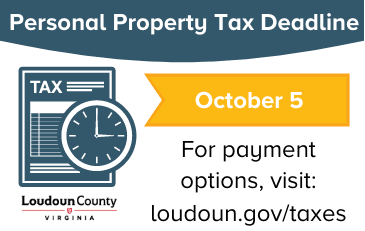 Image of graphic with personal property tax deadline of october 5