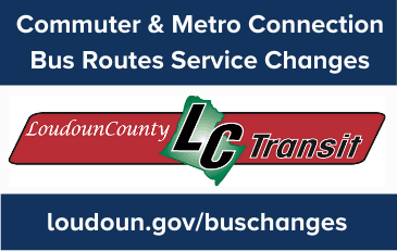 Image of Loudoun County Transit Logo with Announcement of Service Changes in November 2020