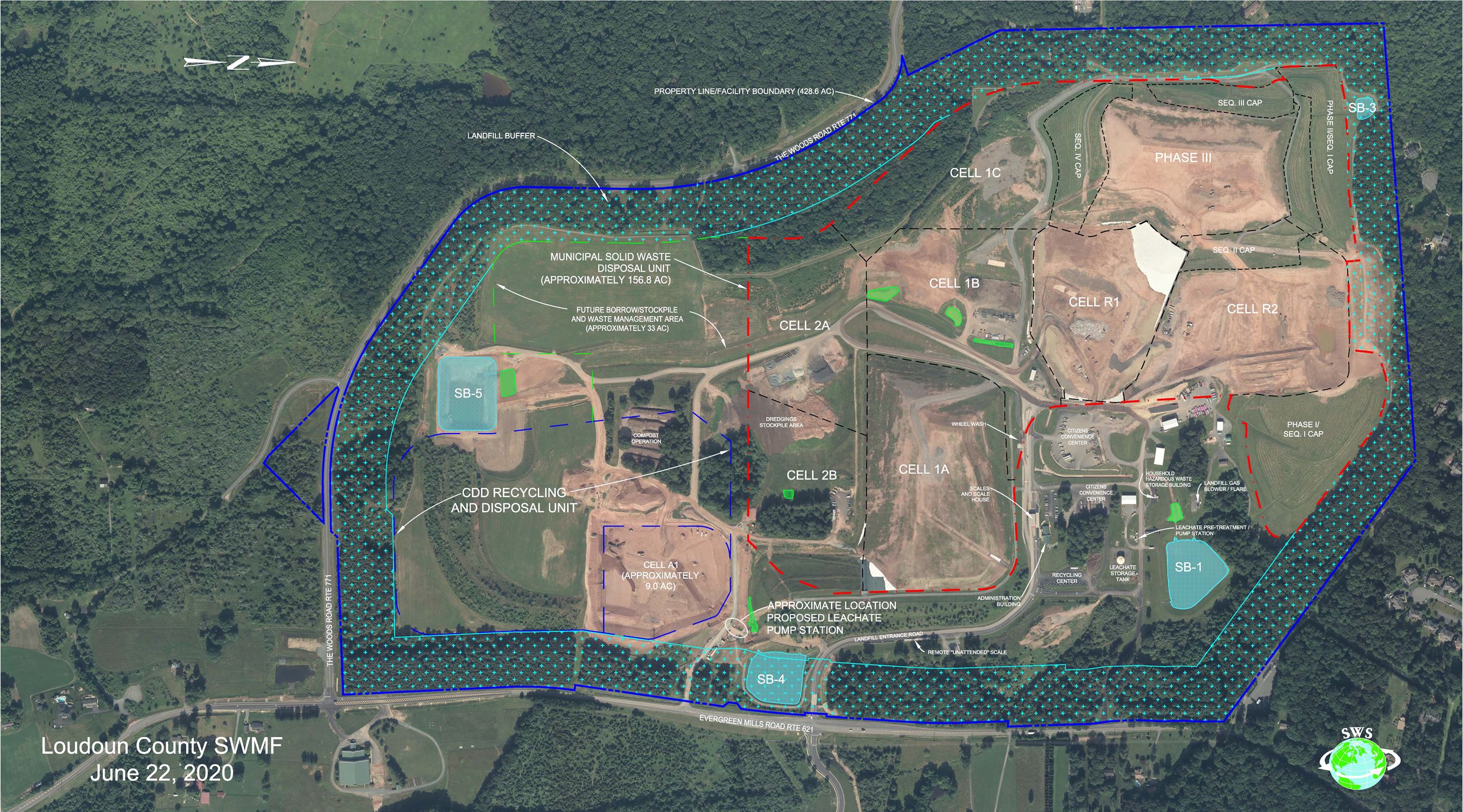 Link to a larger image of the Loudoun County landfill layout