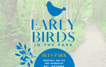 Graphic flyer for Early Birds in the Park program