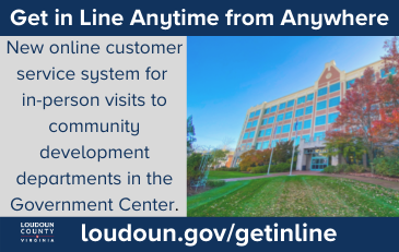 Link to information about Loudoun's new online customer service system for in-person visits