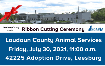 Image of new Loudoun Animal Services facility with opening day and time information