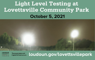 Link to information about Lovettsville Community Park and light level testing