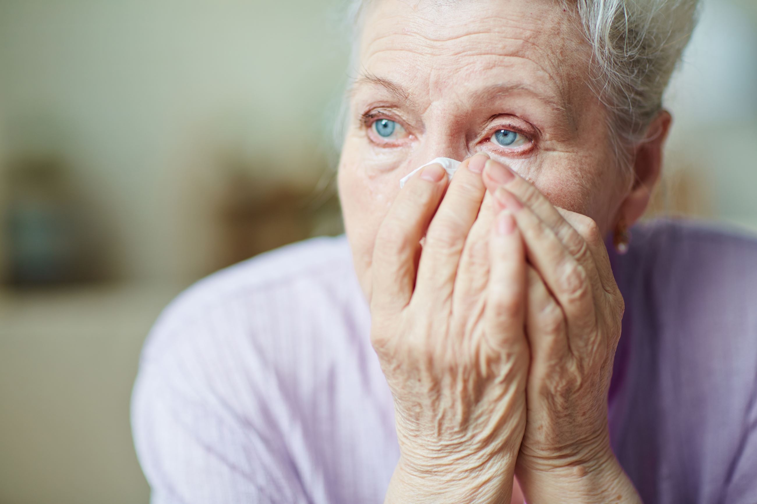 picture of upset elderly person