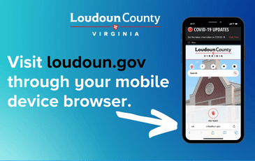 Image of Loudoun County website on a mobile phone screen