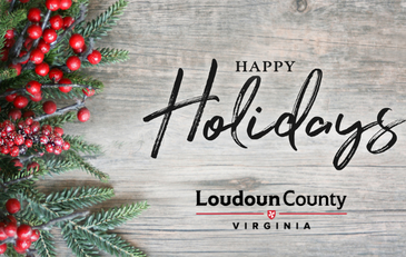 Image of Happy Holidays and Loudoun County Wordmark 