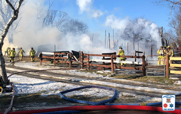 Picture of a Barn Fire on January 24 2022