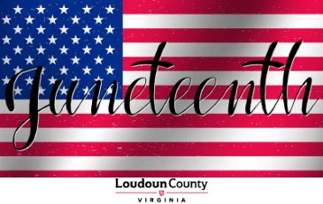 Image of flag with the word 'Juneteenth'