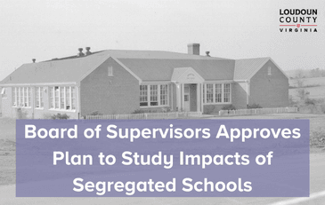 Image of Douglass High School with text about the study of the impacts of segregated schools