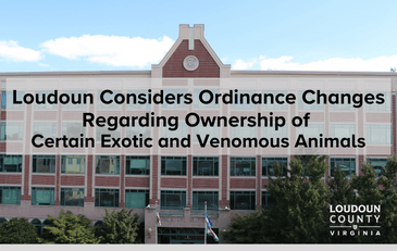Image of Loudoun County Government Center with text referencing proposed changes to ordinances