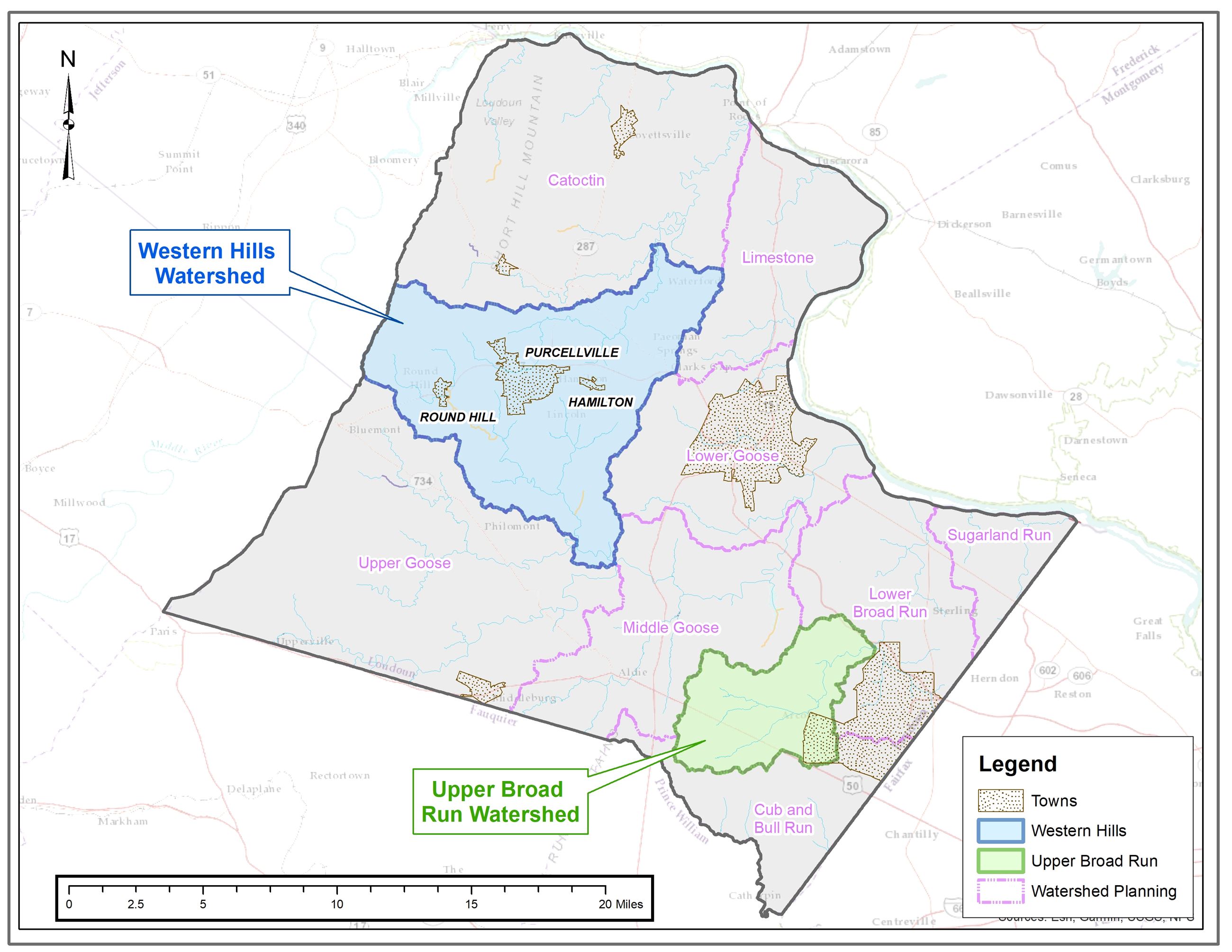 Link to larger version of Loudoun County Watershed Map