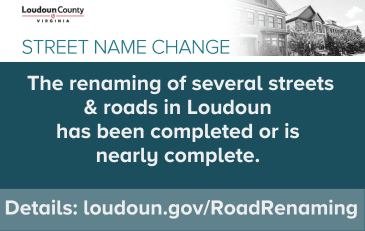 Link to information about road and street renamings in Loudoun County