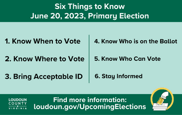 Link to information about an upcoming election in Loudoun County