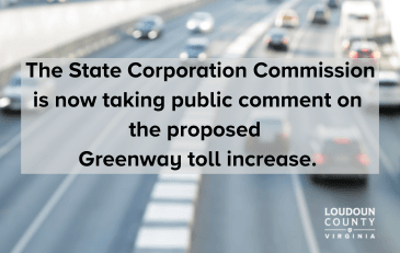 Image of traffic on roadway with text about proposed Greenway toll increases