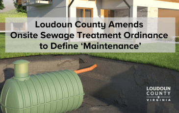 Photo of onsite sewage system with text about an amendment to the ordinance that defines maintenance