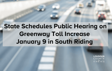 Image of cars on roadway with text about a Greenway toll increase proposal