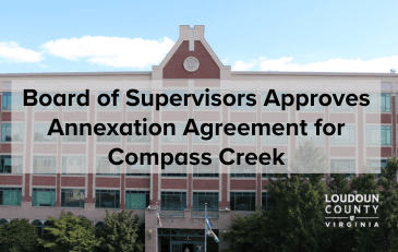 Image of government center with text about annexation agreement approved