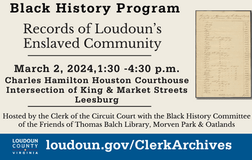 Link to information about Loudoun County's historic records held by the Clerk of the Circuit Cour
