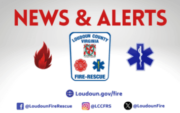 Graphic with text announcing Fire and Rescue News and Alerts