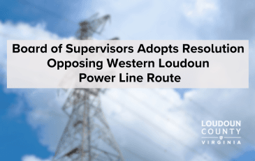 Image of power line with text about Board of Supervisors action