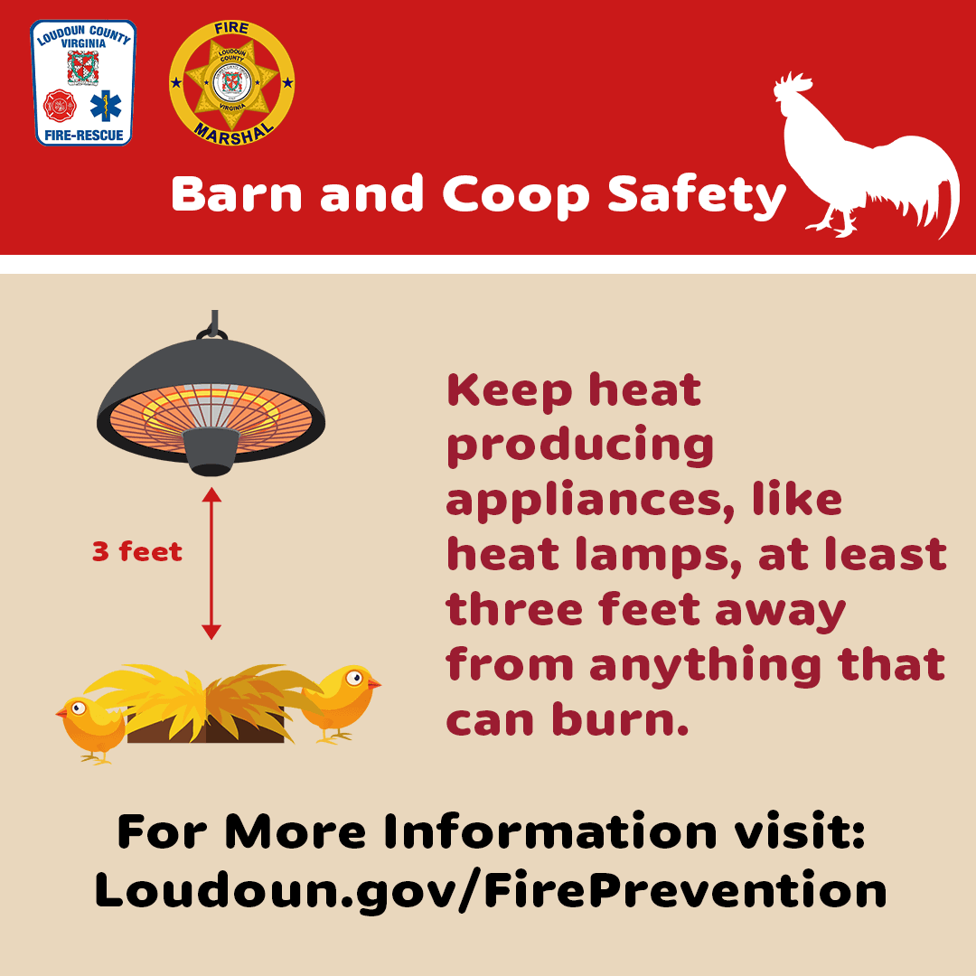 Barn and Coop Tip 1 Sample Social Media Graphic from the Barn and Coop Fire Safety Packet. Opens in new window