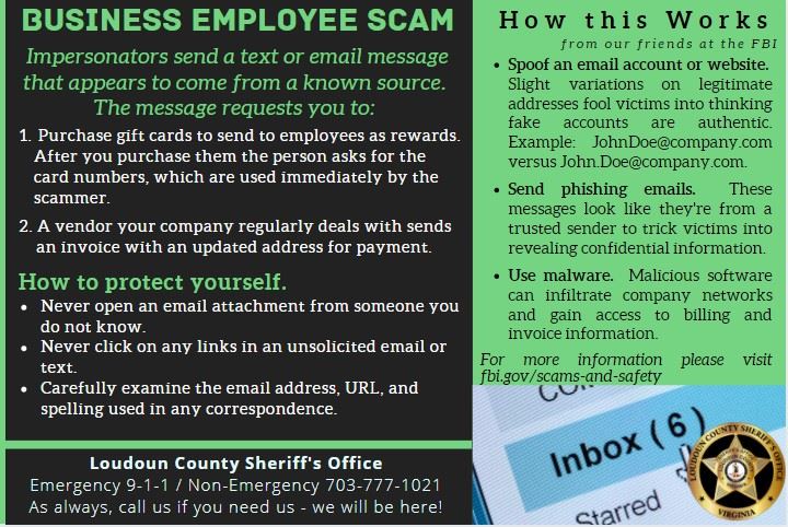 Business Employee Scam