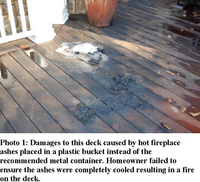 fireplace ashes cause fire